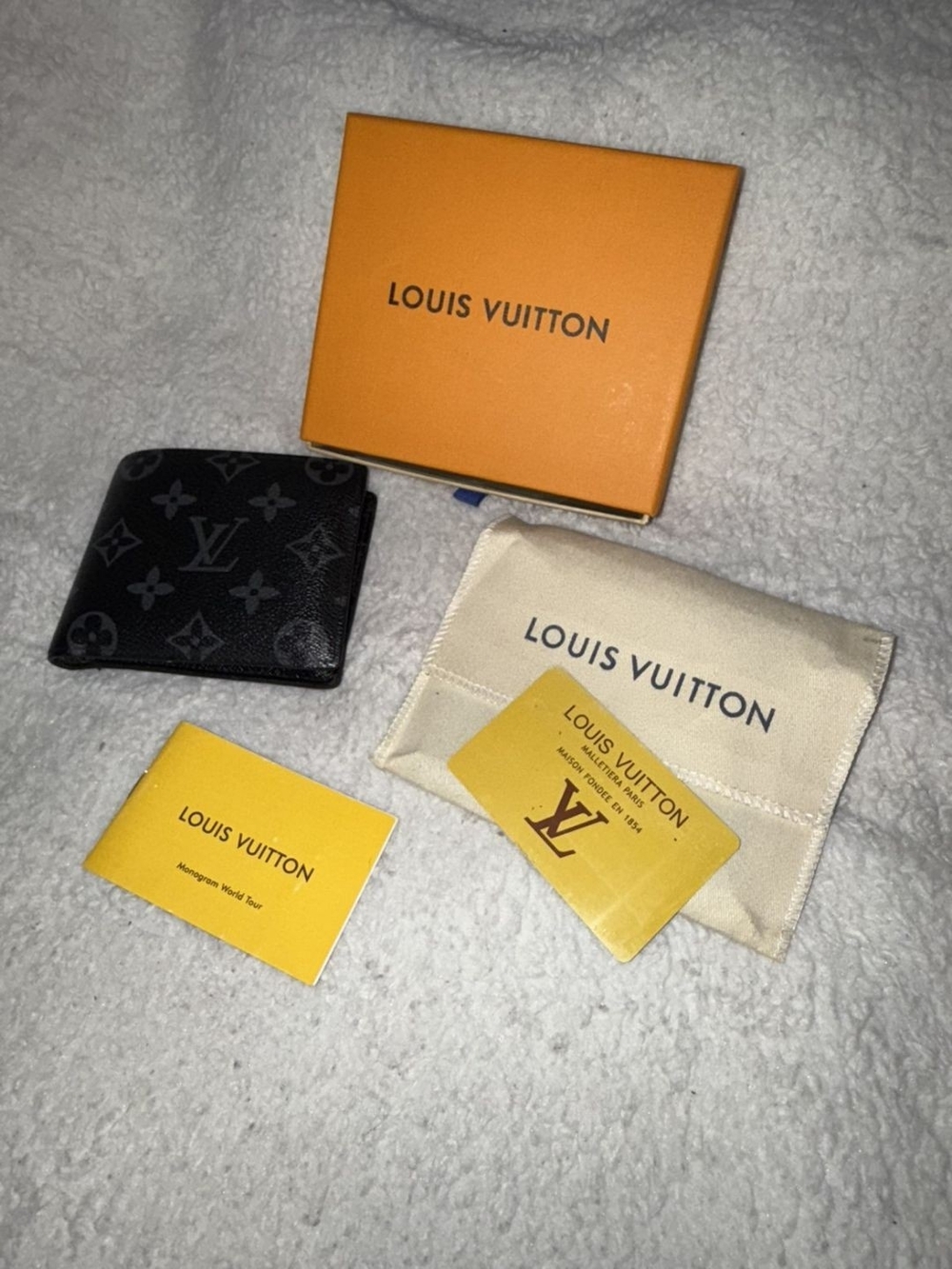 Louis Vuitton Black Monogram Eclipse trifold Wallet